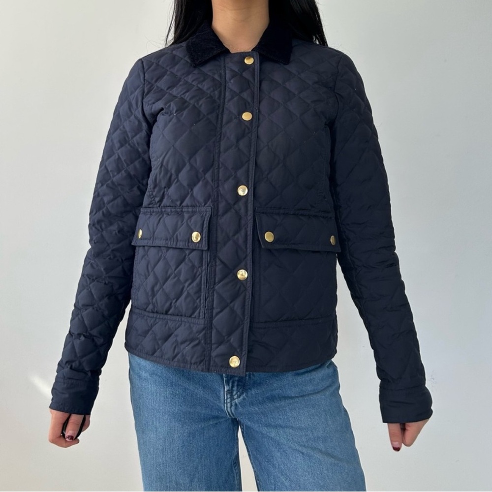 J.CREW Quilted Down Barn Jacket Fisherman Core Cottagecore Coastal Grandma Small